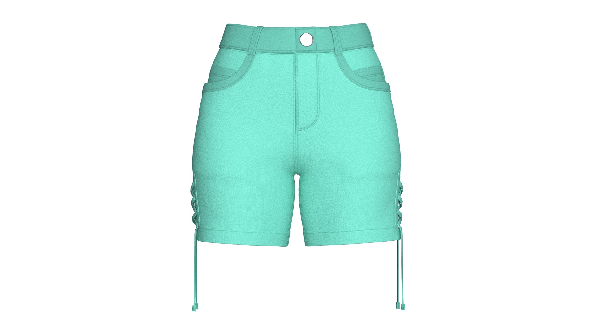 Media 1 for listing Girls Side Lace - Up High Waisted Shorts | High Poly