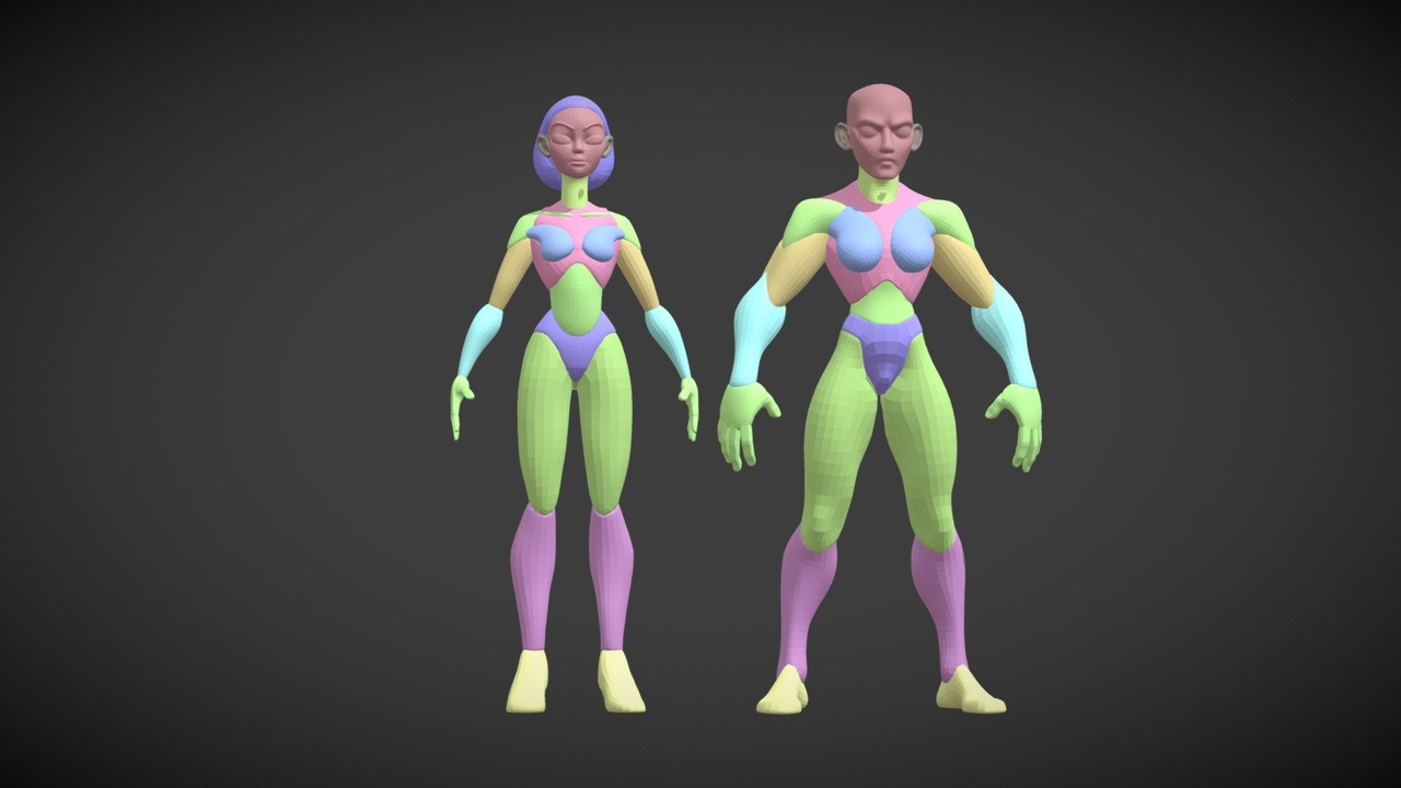 Media 1 for listing Game Ready Stylized Character Base Mesh_2 (UE5 + Unity)