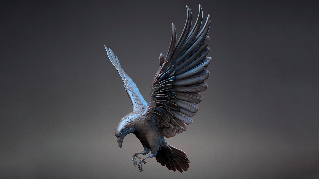 Media 1 for listing Flying Crow-03 I 3D Sculpting