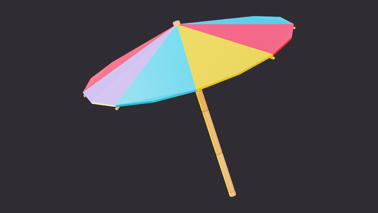 Media 1 for listing Low Poly Sun Umbrella