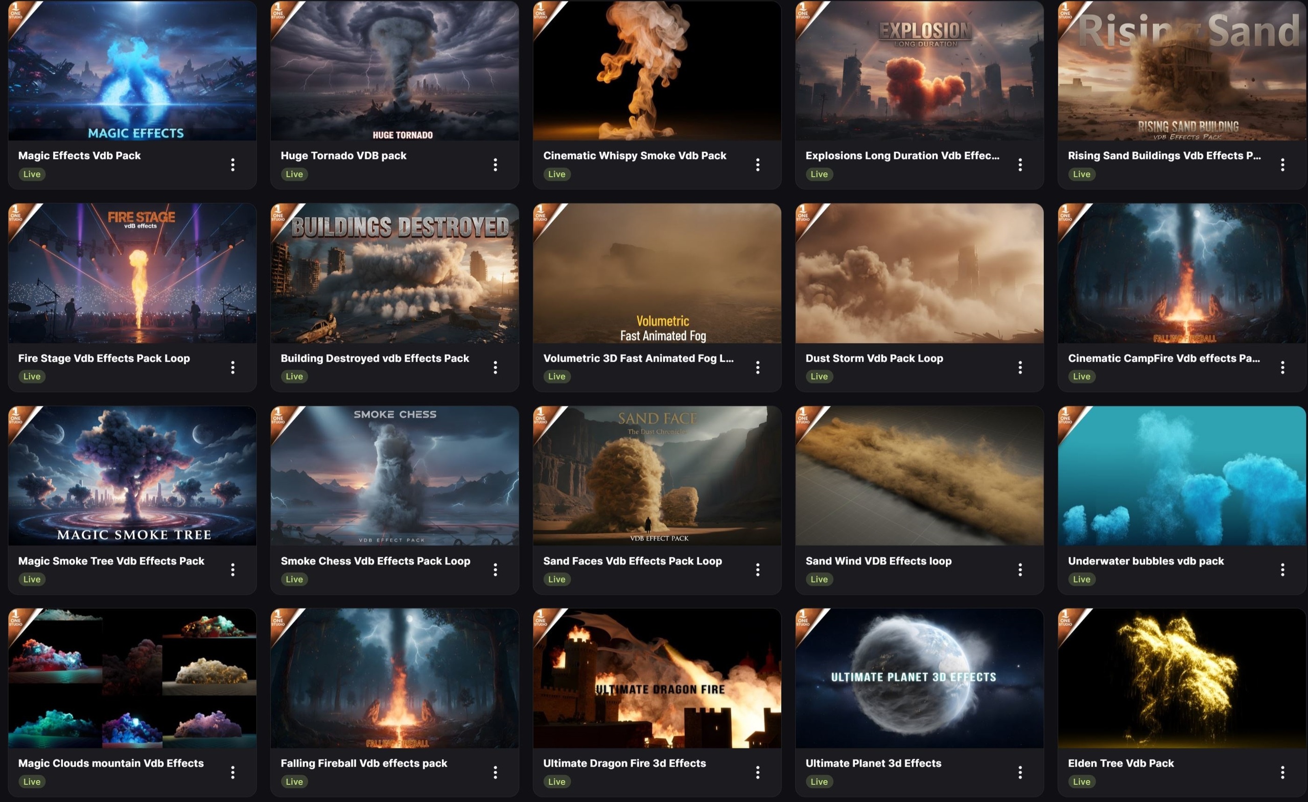 Media 1 for listing Ultimate VDB Effects Bundle – 200 VDB Effects Volume 6