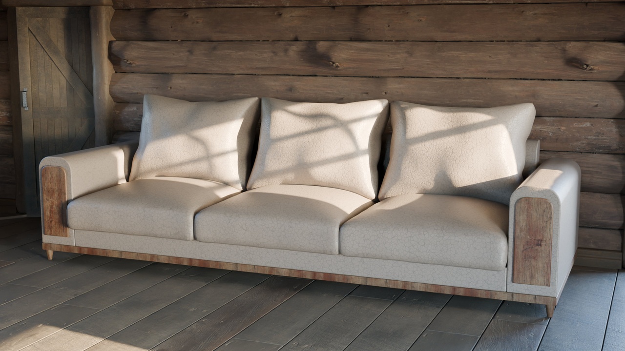 Mídia 1 do anúncio Seat Sofa - Rustic Leather Upholstered Sofa - 8K Atlas