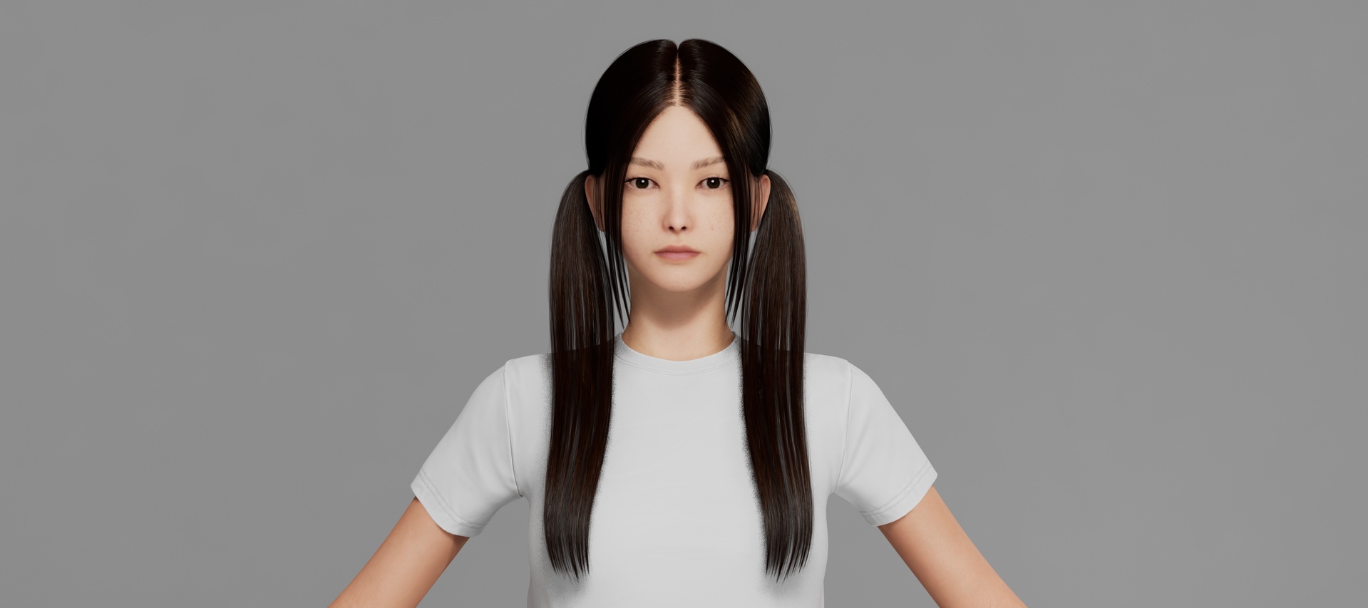 Media 1 for listing Long Twin Ponytail Hair - MetaHuman Groom