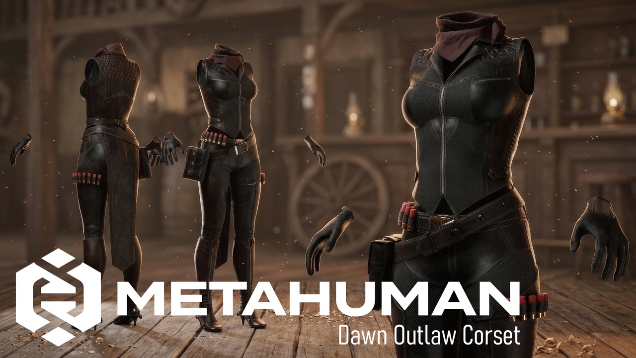 Media 1 for listing MHC: Dawn Outlaw Corset | Metahuman Outfit