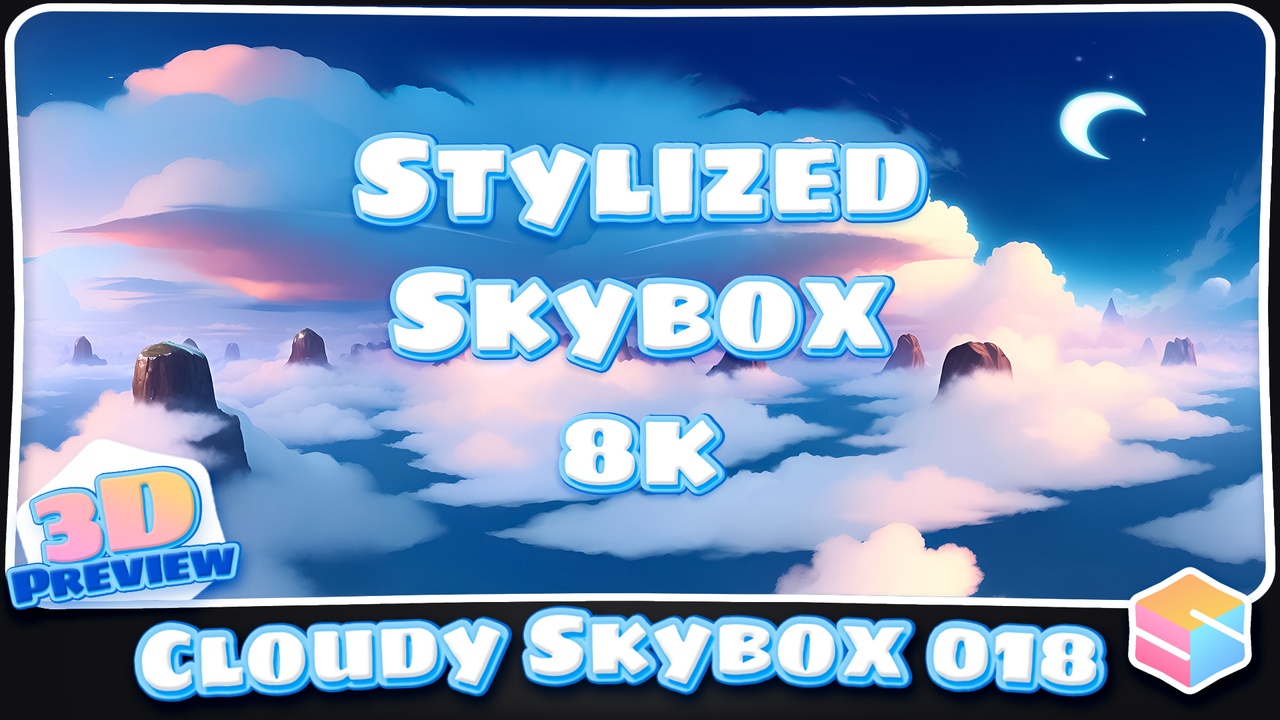 8k Stylized Cloudy Skybox 018 제품 등록을 위한 미디어 1개