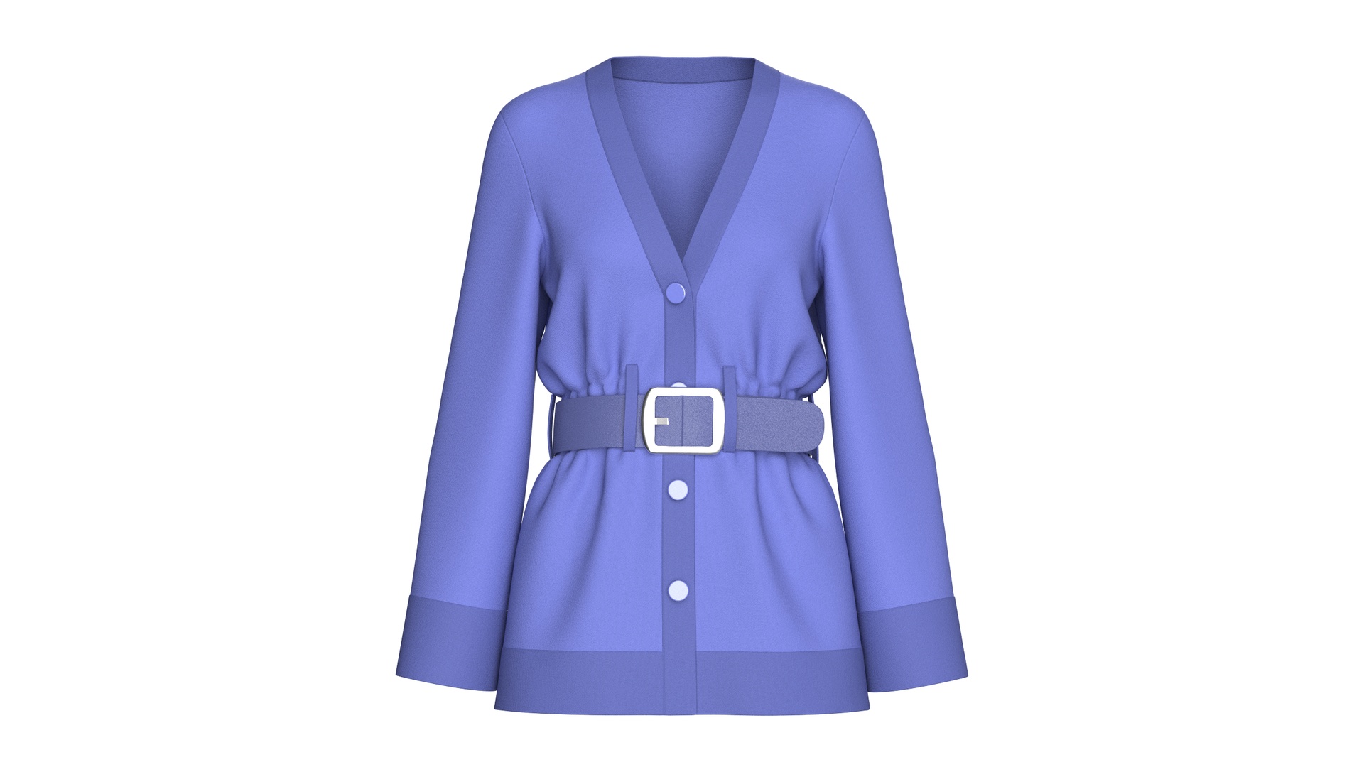 Media 1 for listing Girls Blue V-Neck Belted Cardigan | High Poly