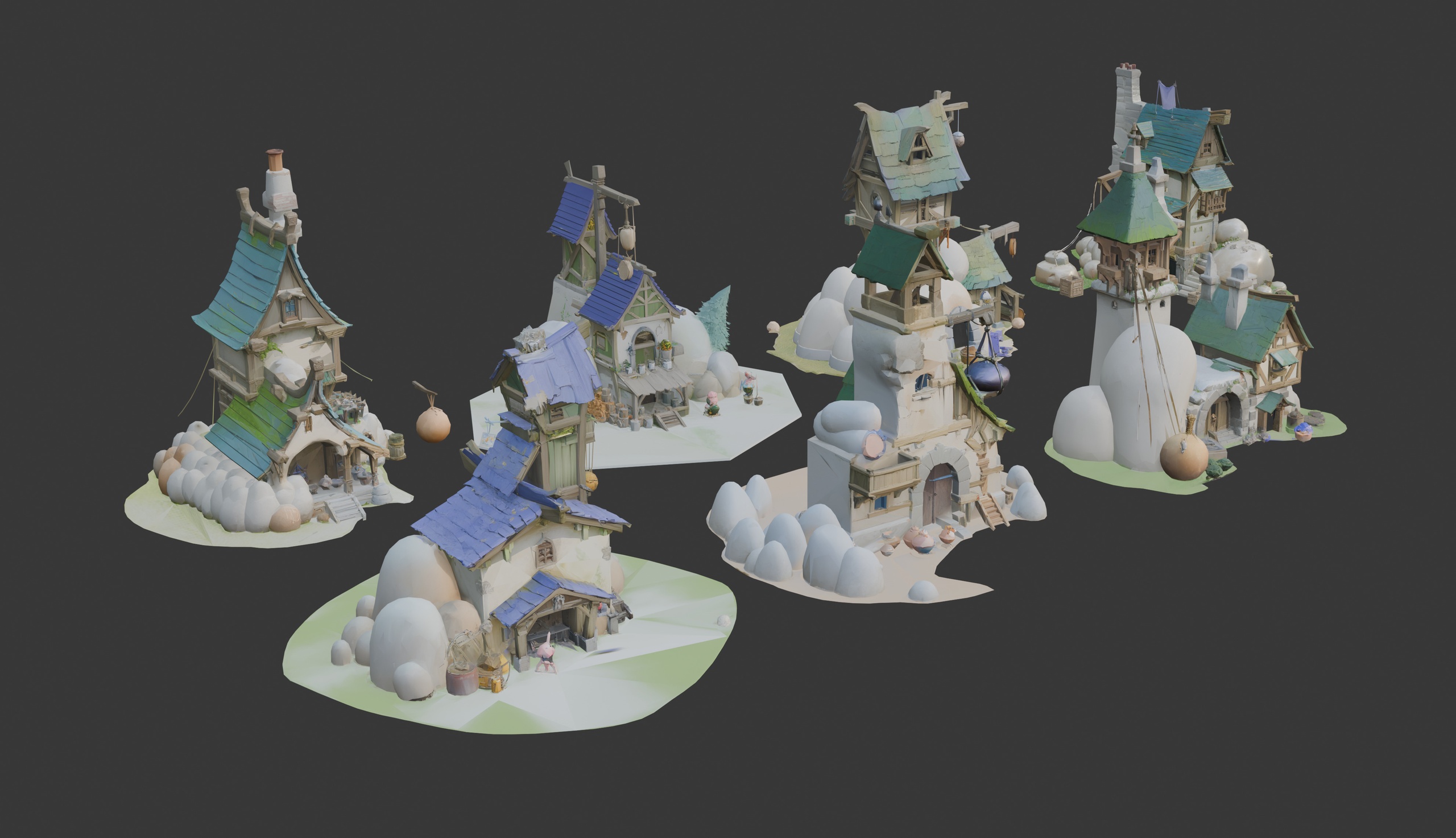 Media 1 for listing Stylized Fantasy Architecture Set