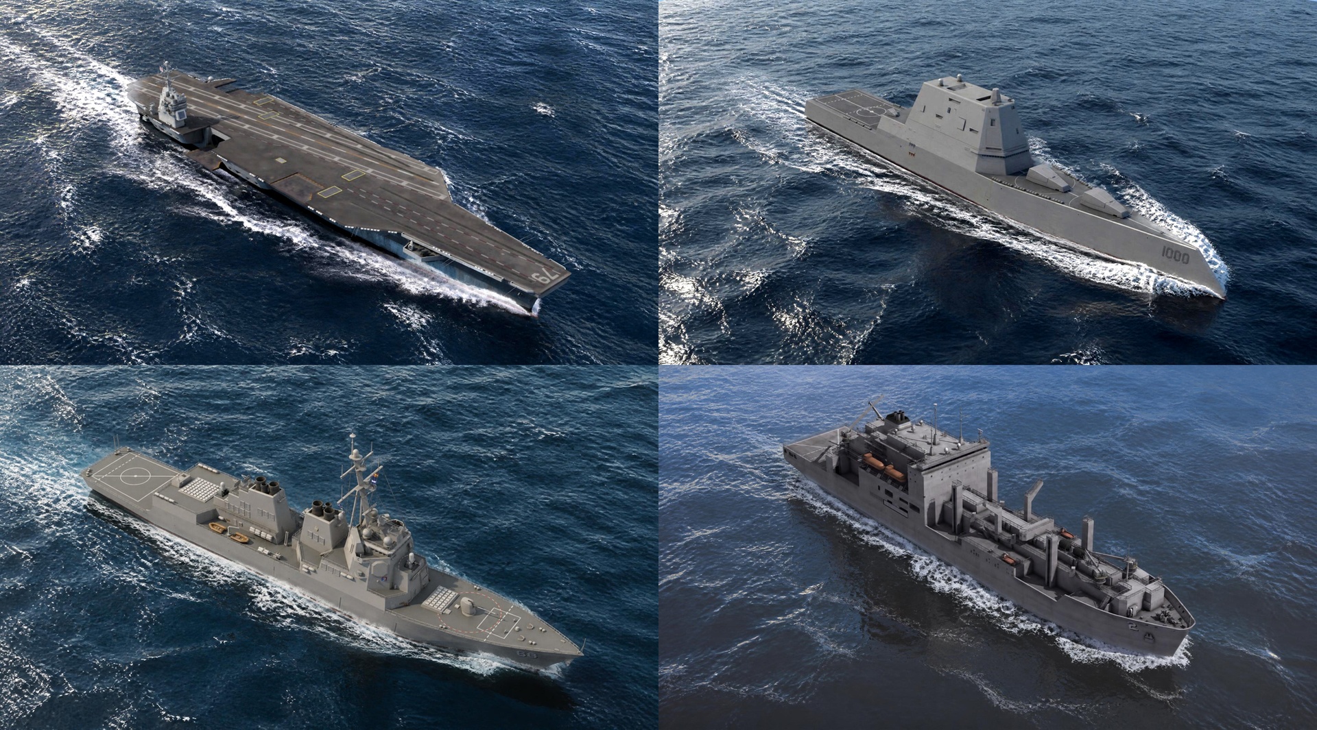 Media 1 for listing 4x US Navy Warship Collection Game Ready 3D Assets