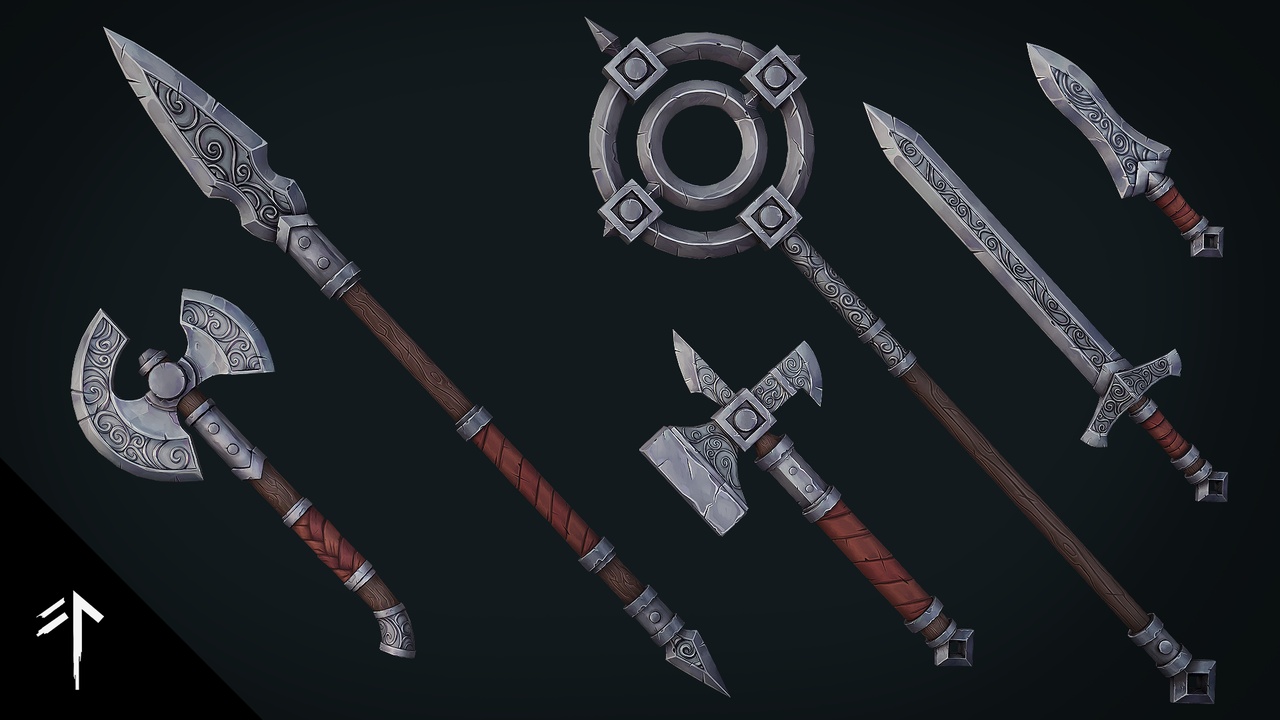 Stylized Fantasy Weapon Pack – Game Ready Hand-Painted Weapons | Fab