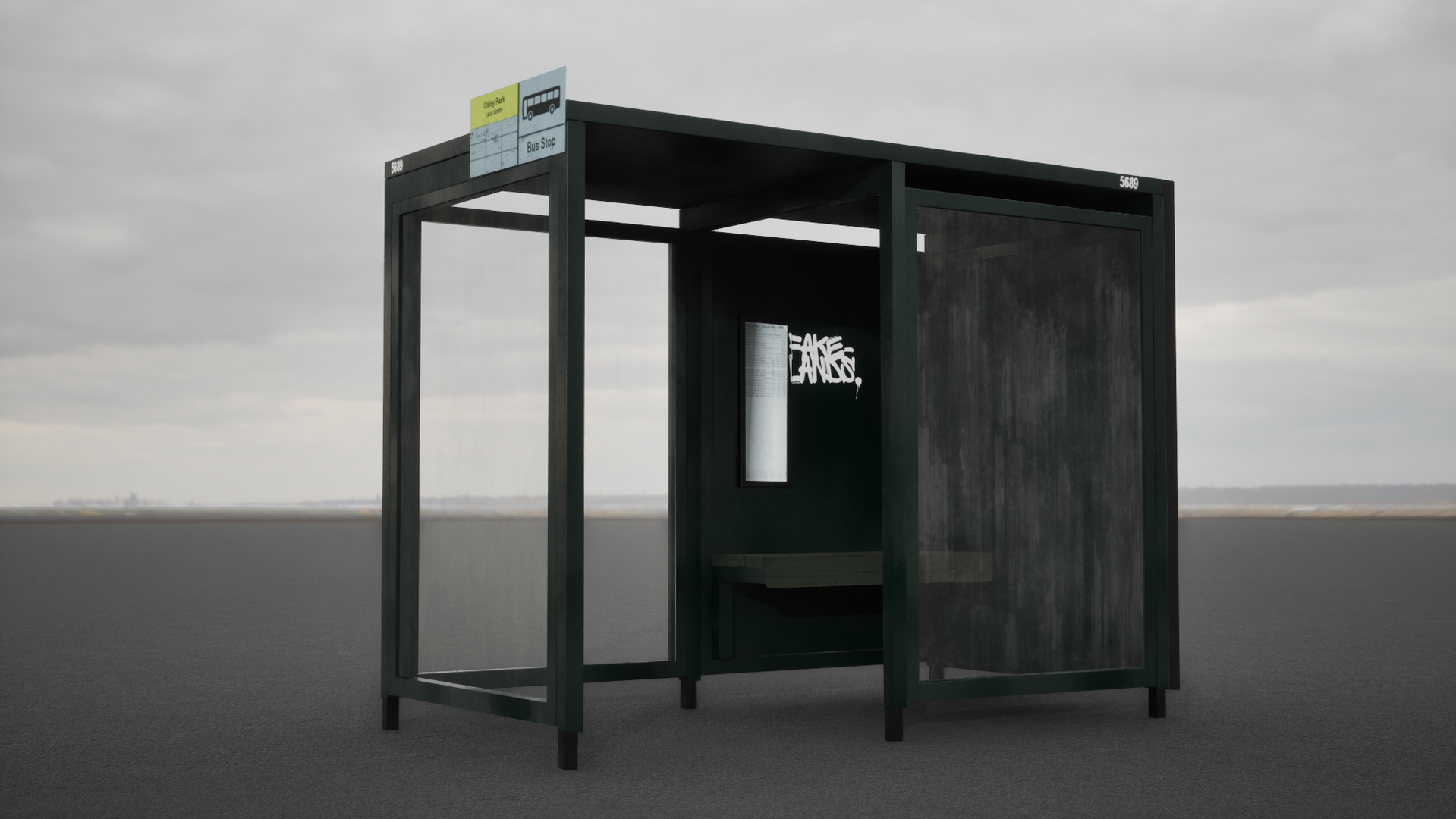 Media 1 for listing Liminal Britain: Municipal Bus Shelter | Blueprint | Customizable