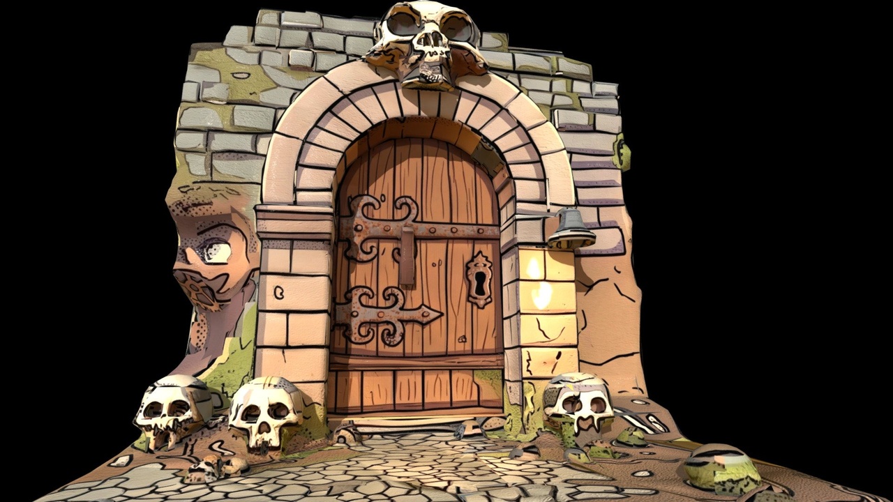 Media 1 for listing Skull Door - Gothic Decorative