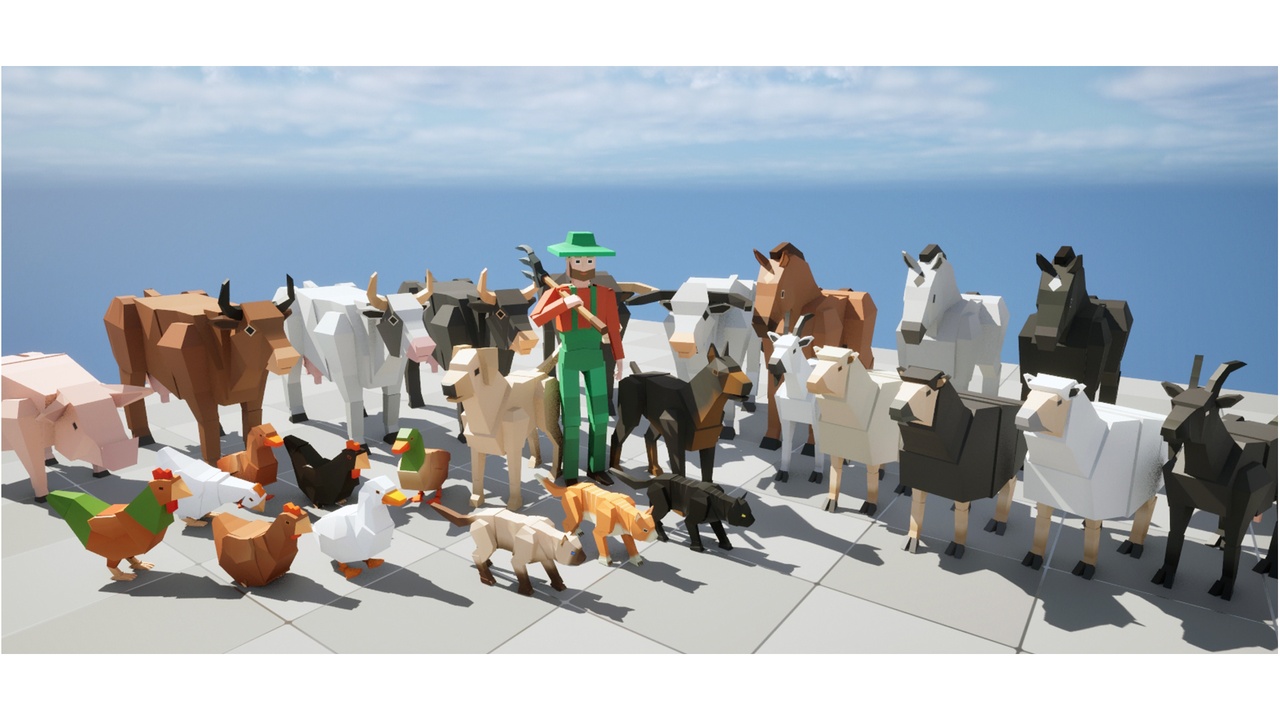 Media 1 for listing Animated Farm Animals & Farmer- 3D BOX