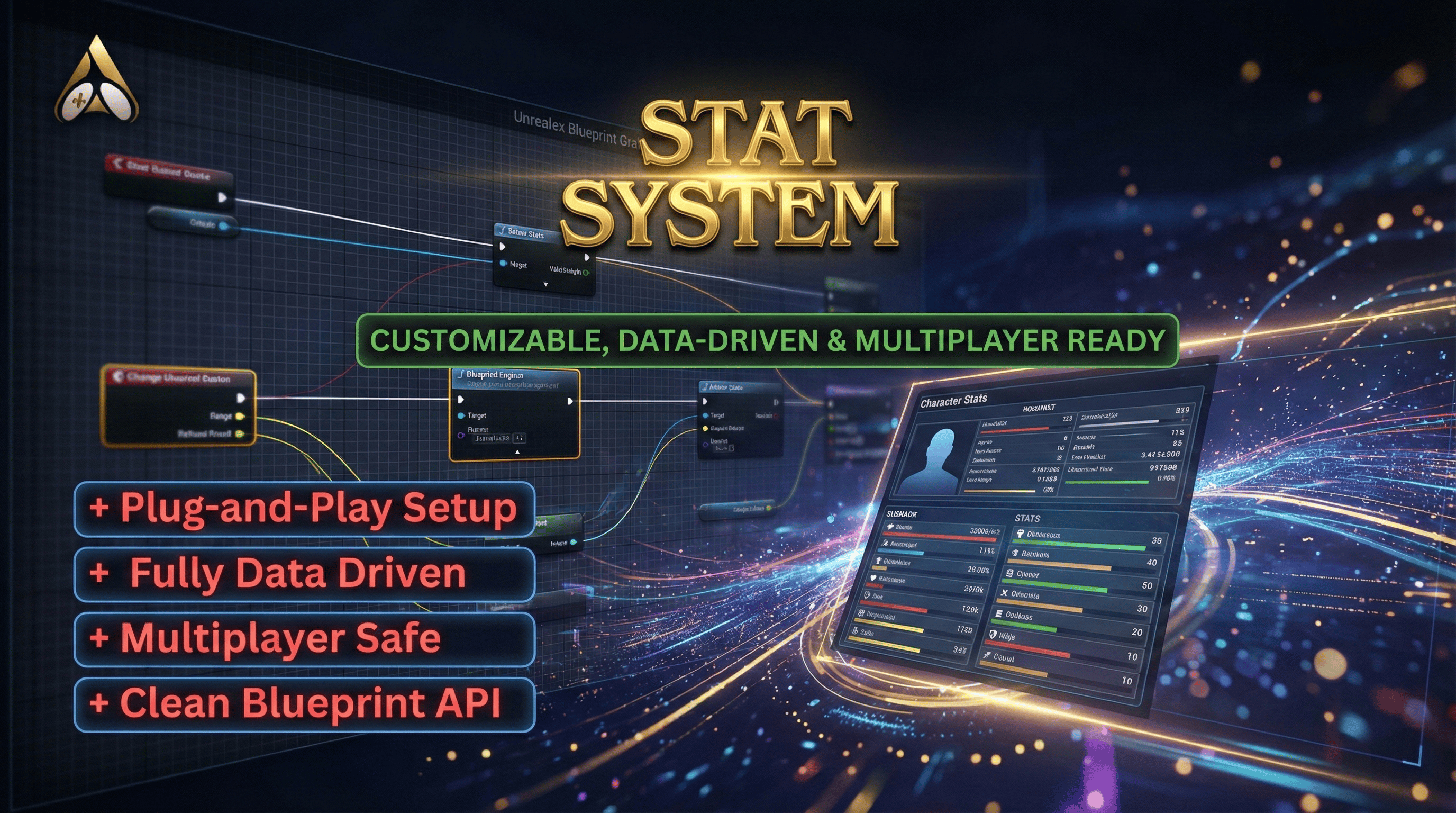Aura Stats System – Data-Driven & Multiplayer-Ready | Fab