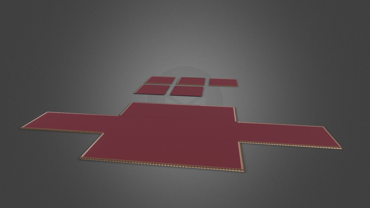 Media 1 for listing Red Carpet Tiles With Gold Trim