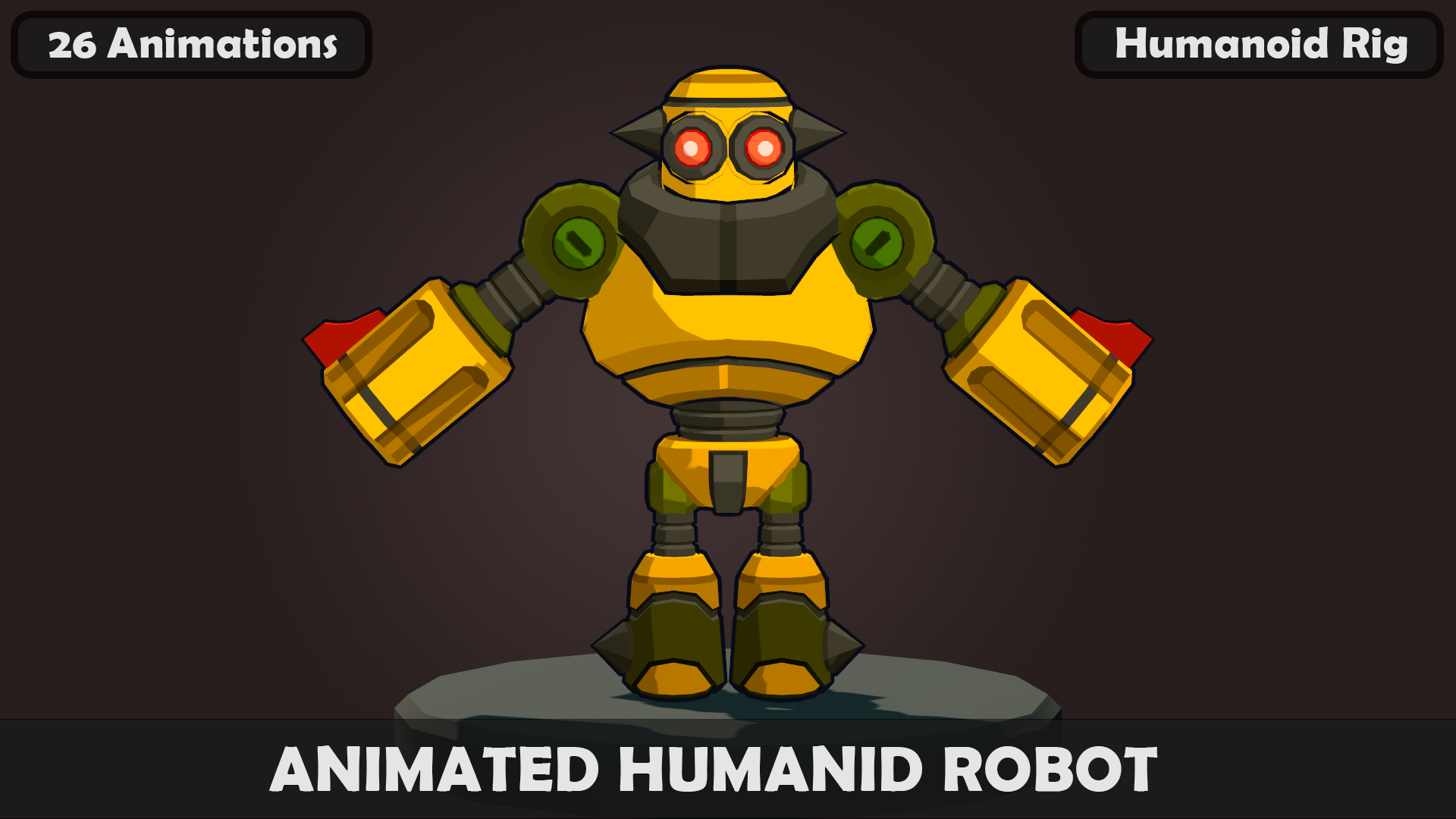 Animated Cartoon Humanoid Robot 2 (Animated) GameReady | Fab