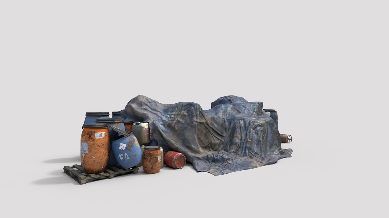 Media 1 for listing Old Industrial Barrels With Tarp