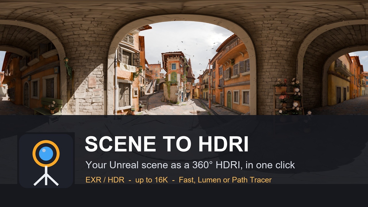 Media 1 for listing Scene to HDRI: Capture Your Level as a 360° HDRI (EXR / HDR, up to 16K)