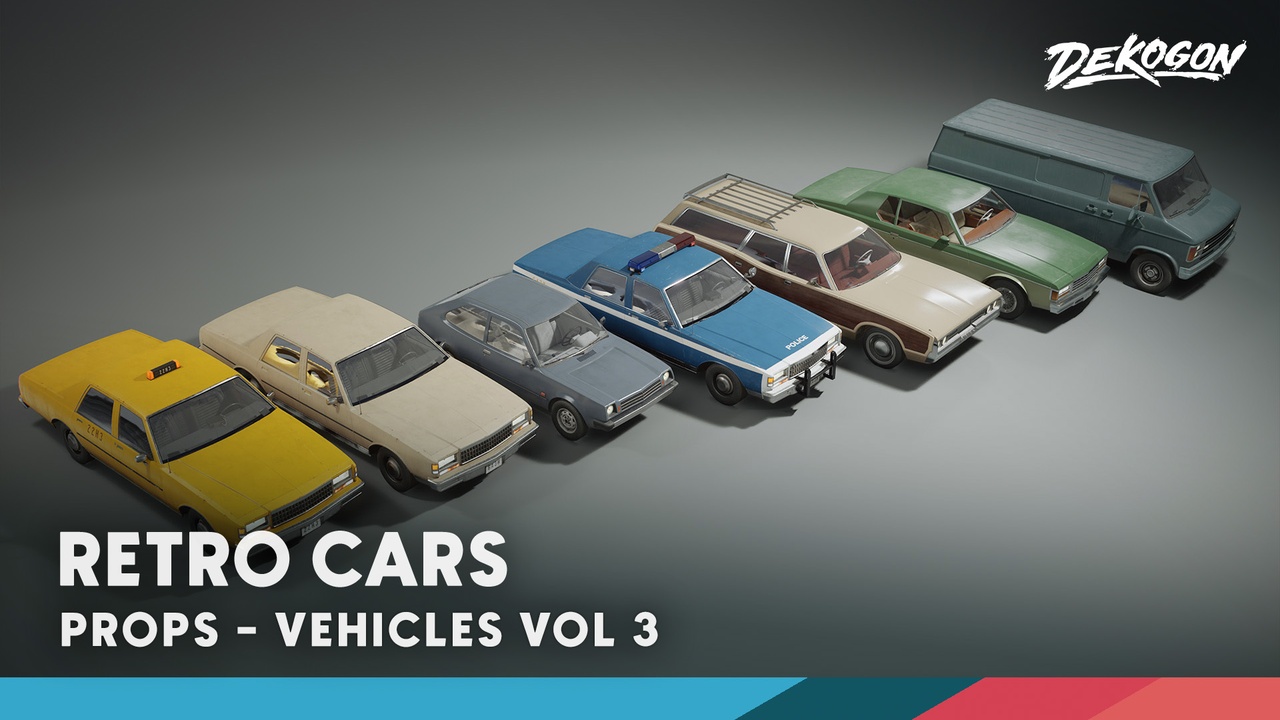 Media 1 for listing Vehicles VOL.3 - Retro Cars (Low Poly)