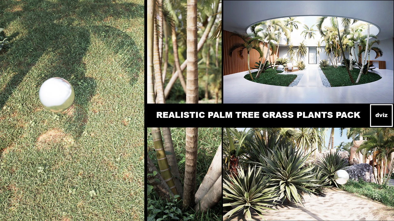 Media 1 for listing Realistic PALM TREE GRASS PLANTS