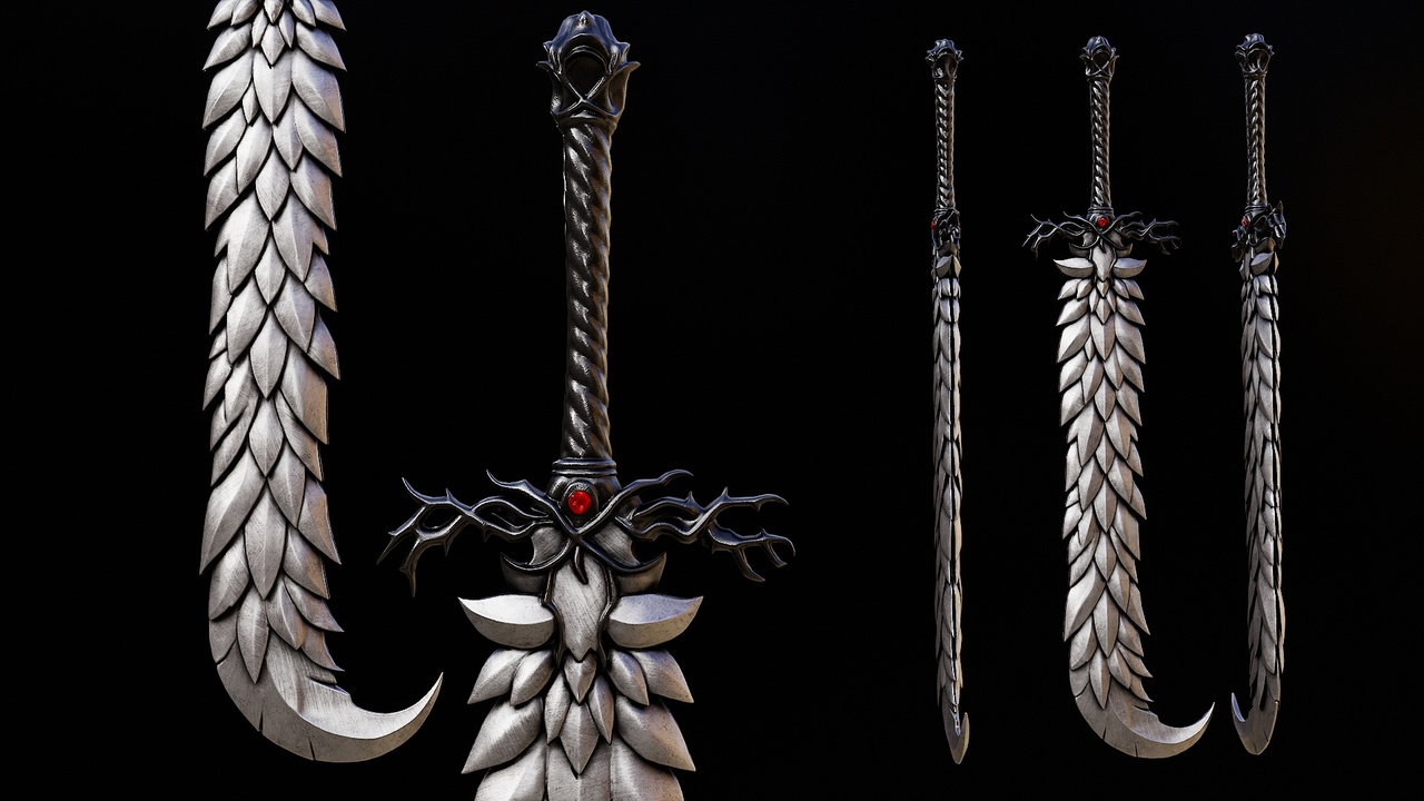 Media 1 for listing Frostwing GreatSword | Fantasy Game Ready Weapon