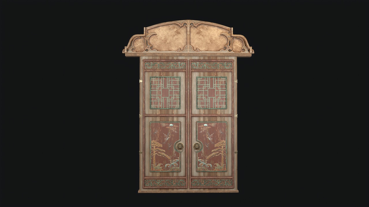 Media 1 for listing Asian Lion Head Door Game Ready 3D Model Low-poly 3D model