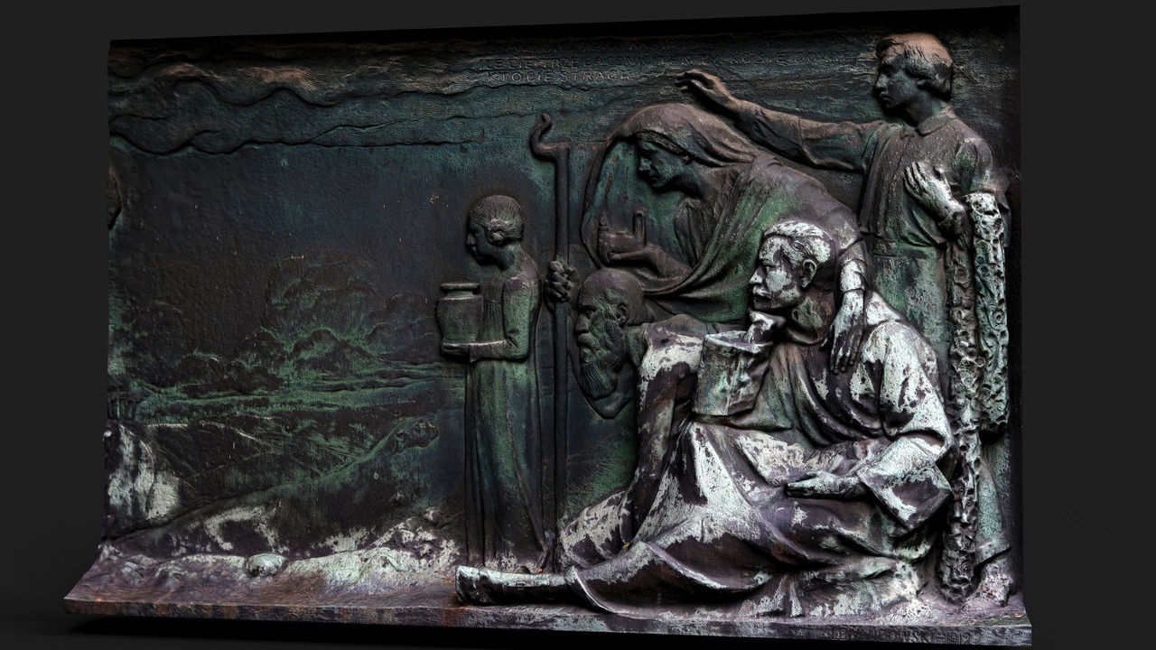 Media 1 for listing wall old sculpture metal panel PBR photogrammetry