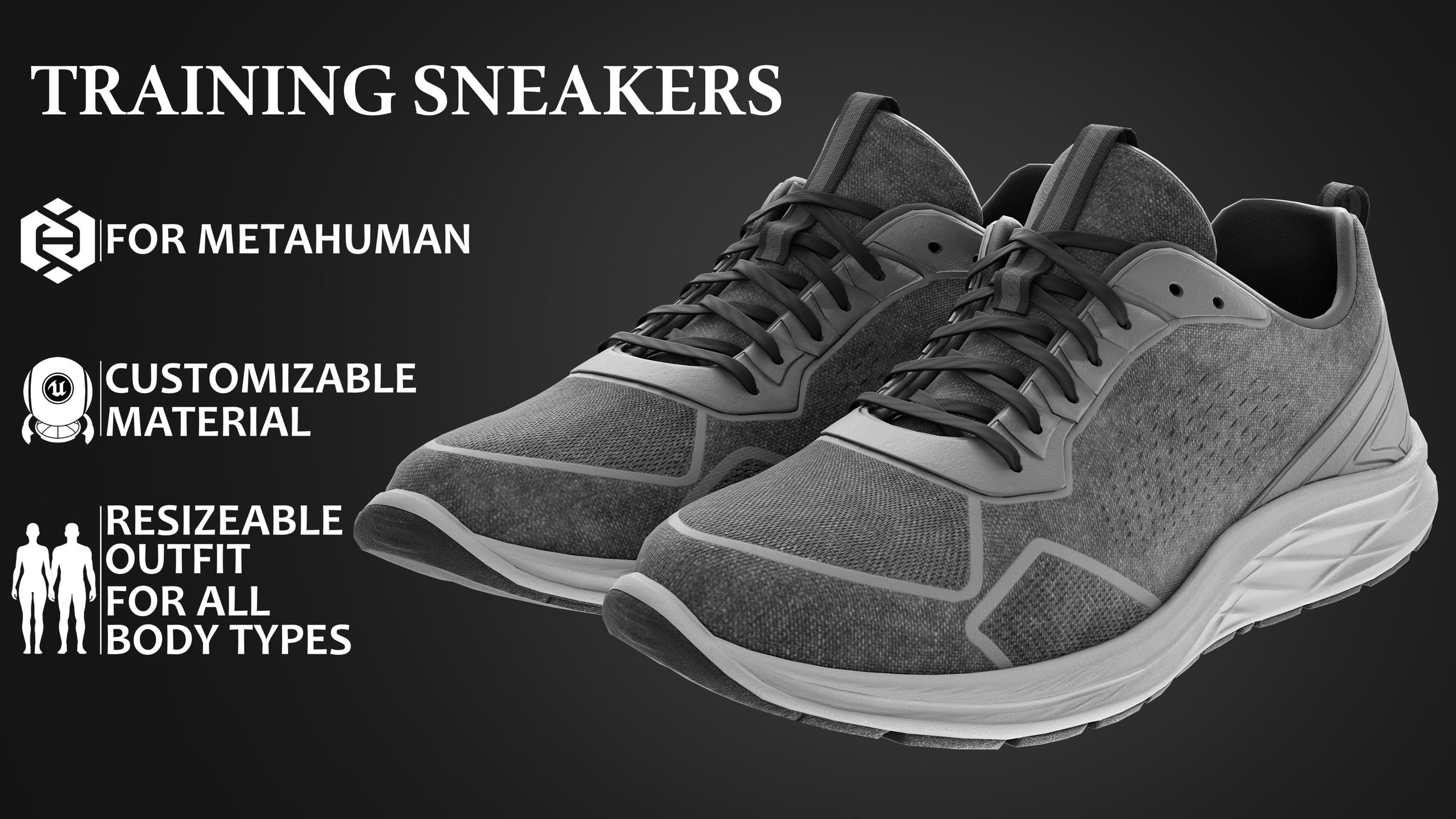 Media 1 for listing Training Sneakers for MetaHumans_MHPKG