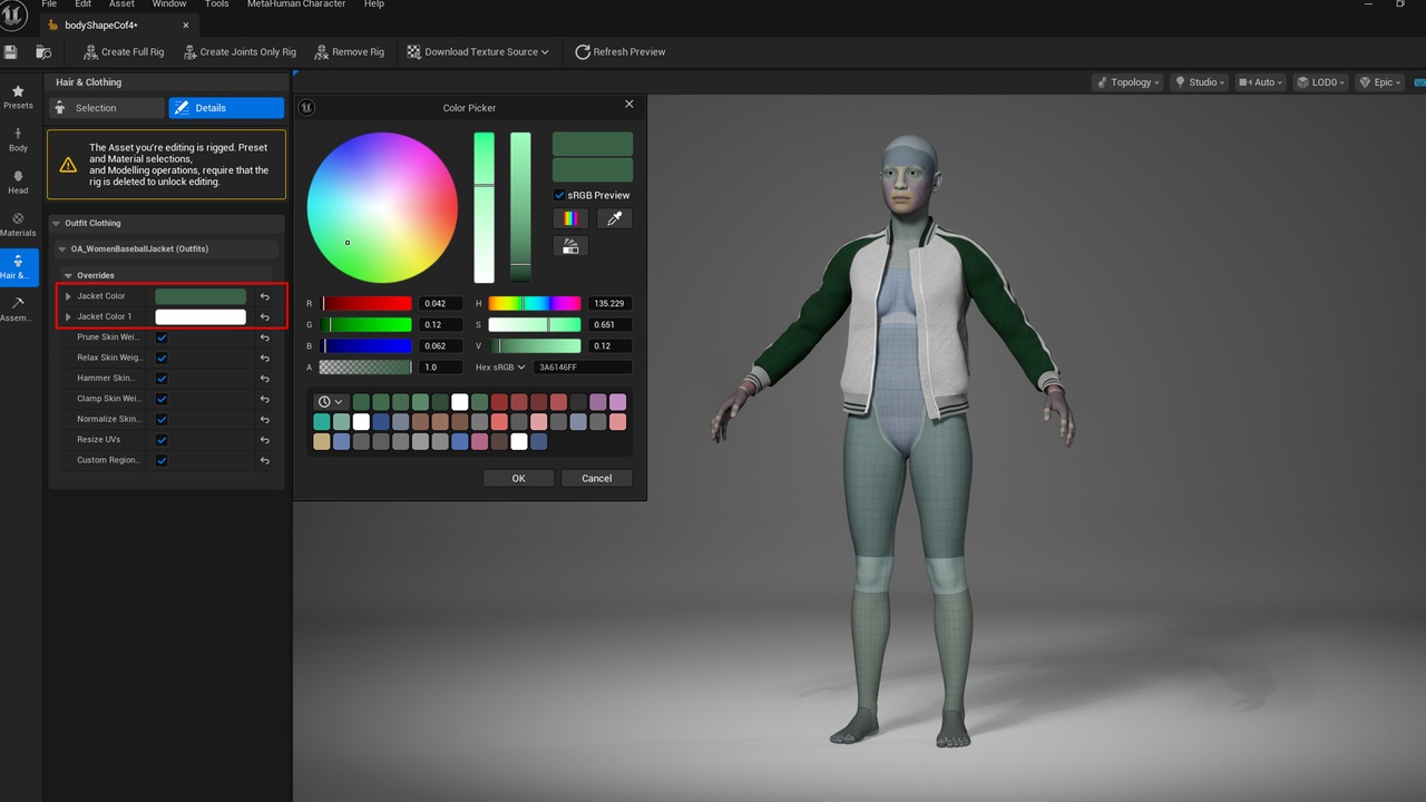 出品Women Baseball Jacket - Metahuman Varsity Jacket - Parametric Clothes PBRのメディア1