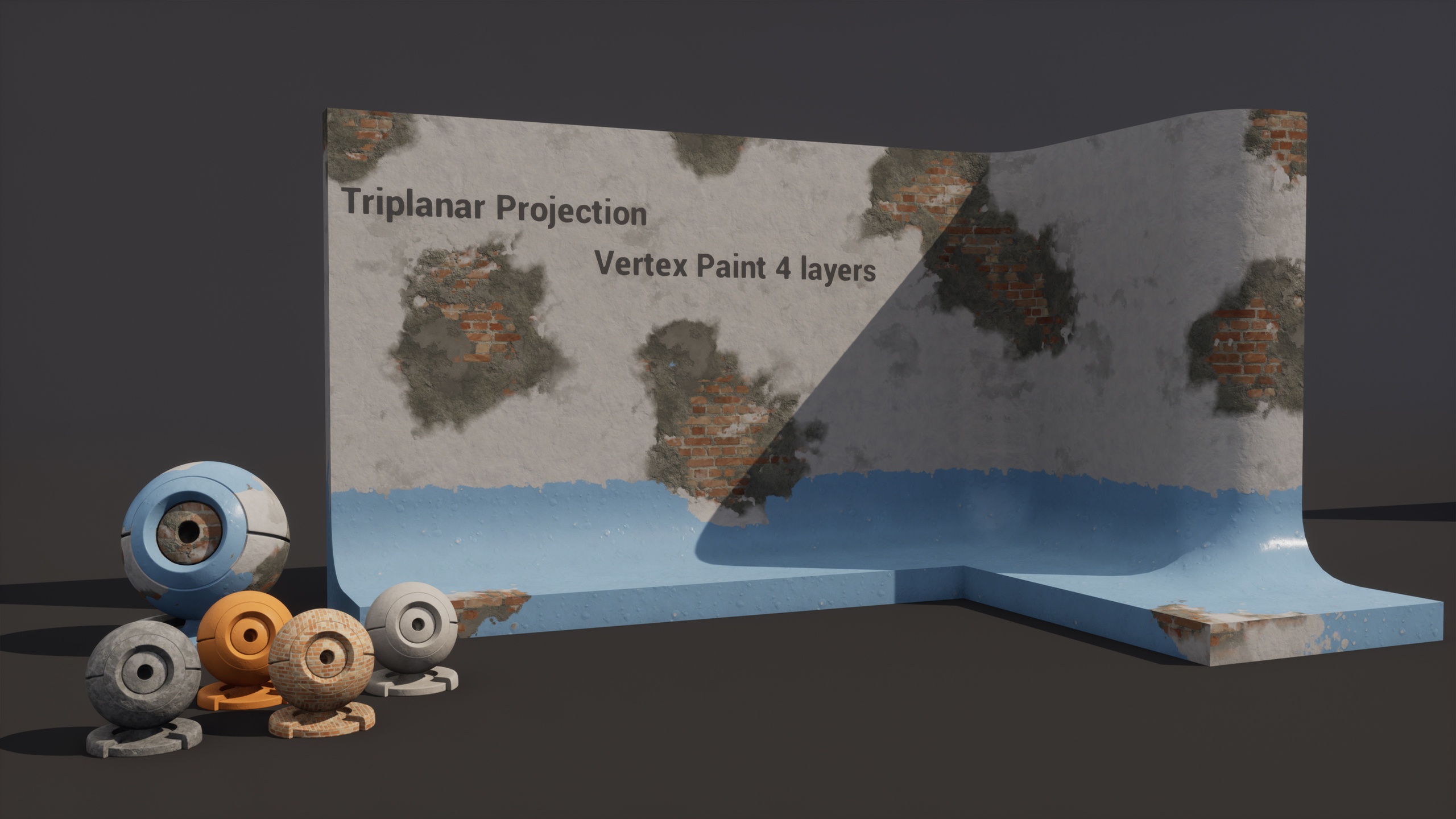 Media 1 for listing Vertex Paint Blend Layer Material + Surface Triplanar Pro