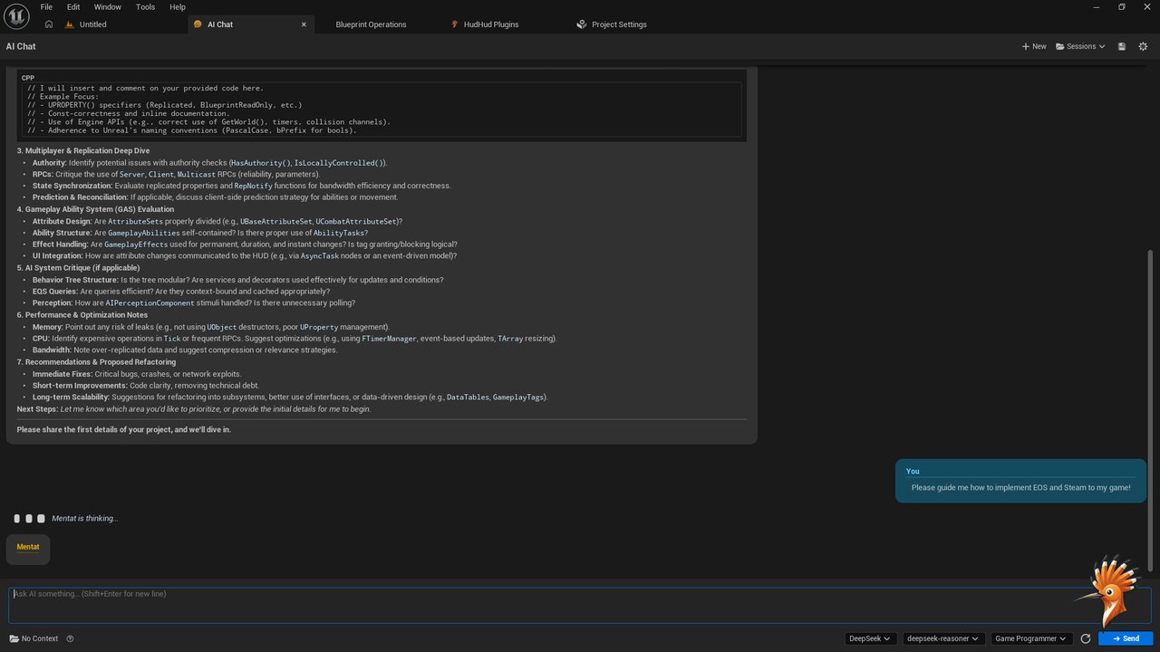 Media 1 for listing AI Chat — Multi-Provider AI Chat Window for Unreal Engine Editor