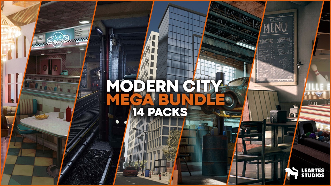 Media 1 for listing Modern City Environments Mega Bundle ( Modern City Modern City Building City )