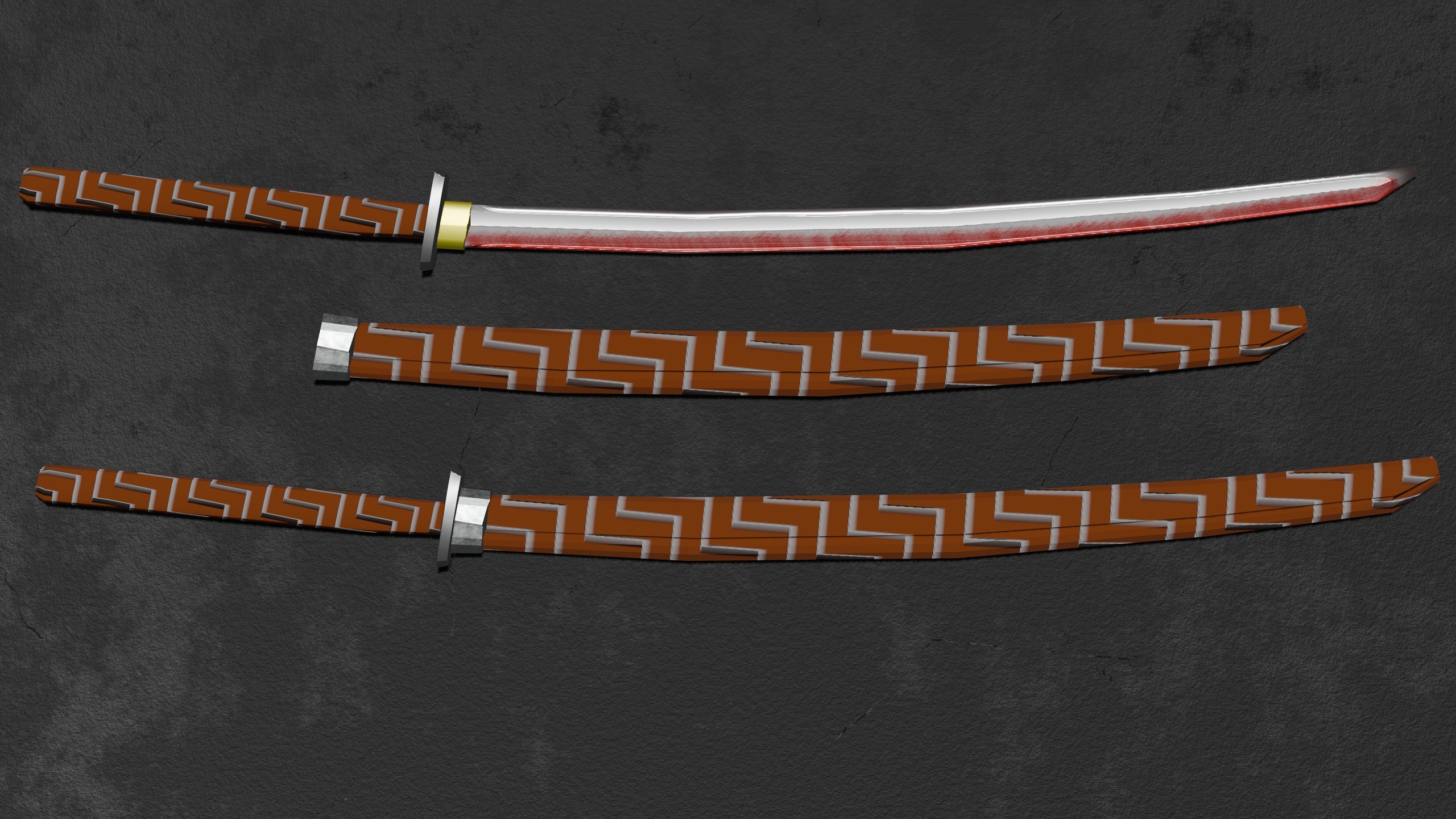 Low poly Katana with PBR Texture ilanı için 1. medya