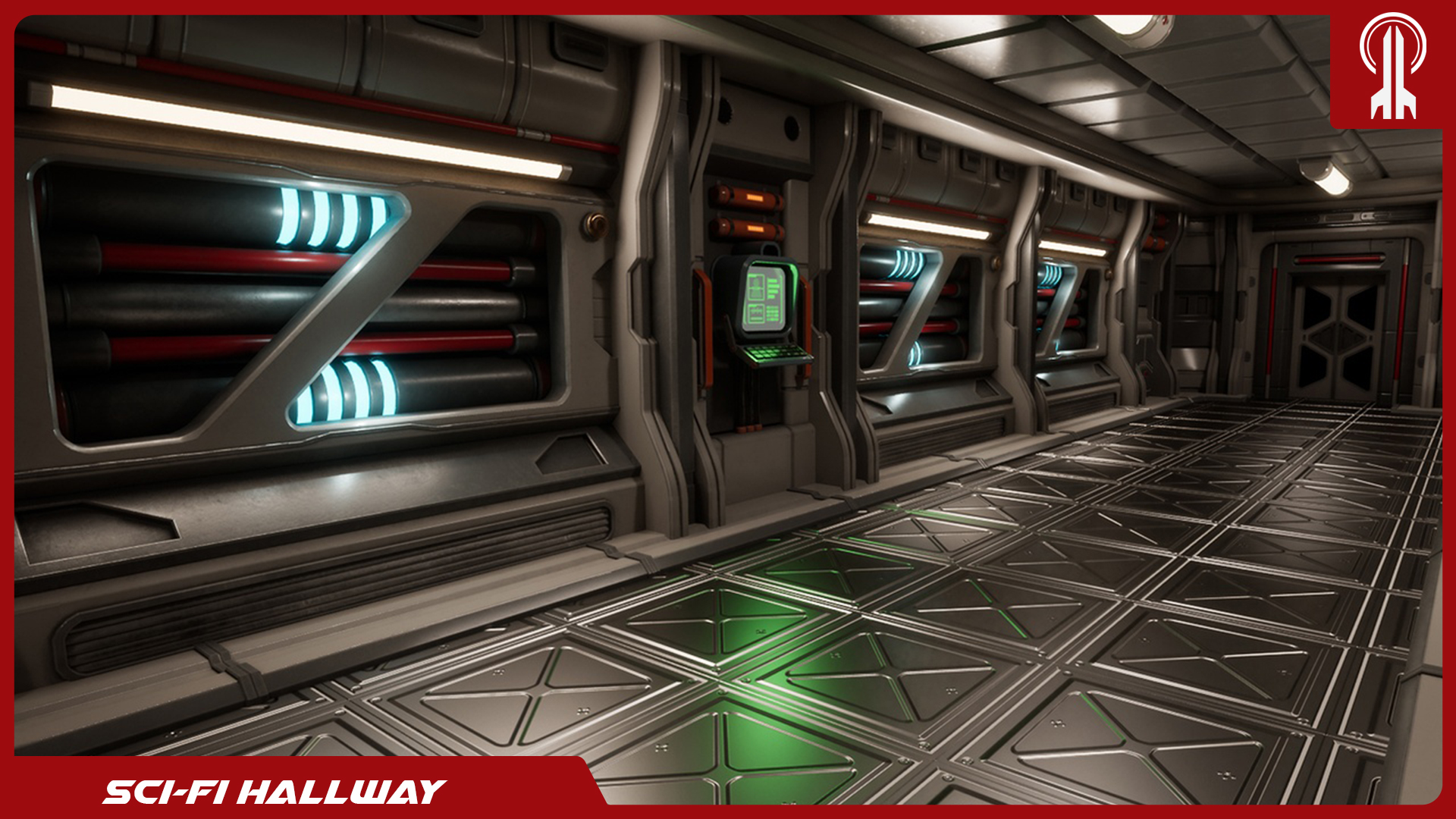 Sci FI Hallway Asset Pack | Fab