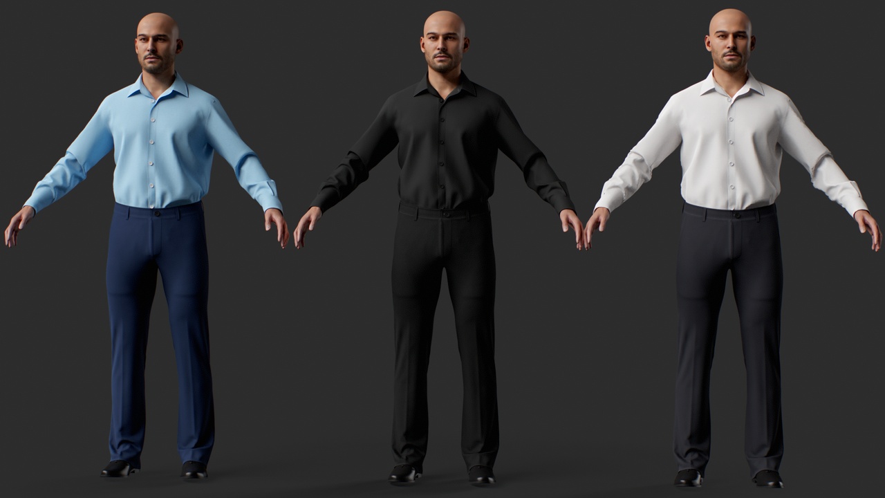 Media 1 for listing Business, Office Male Character - Rigged for Metahumans & UE5 Skeletons