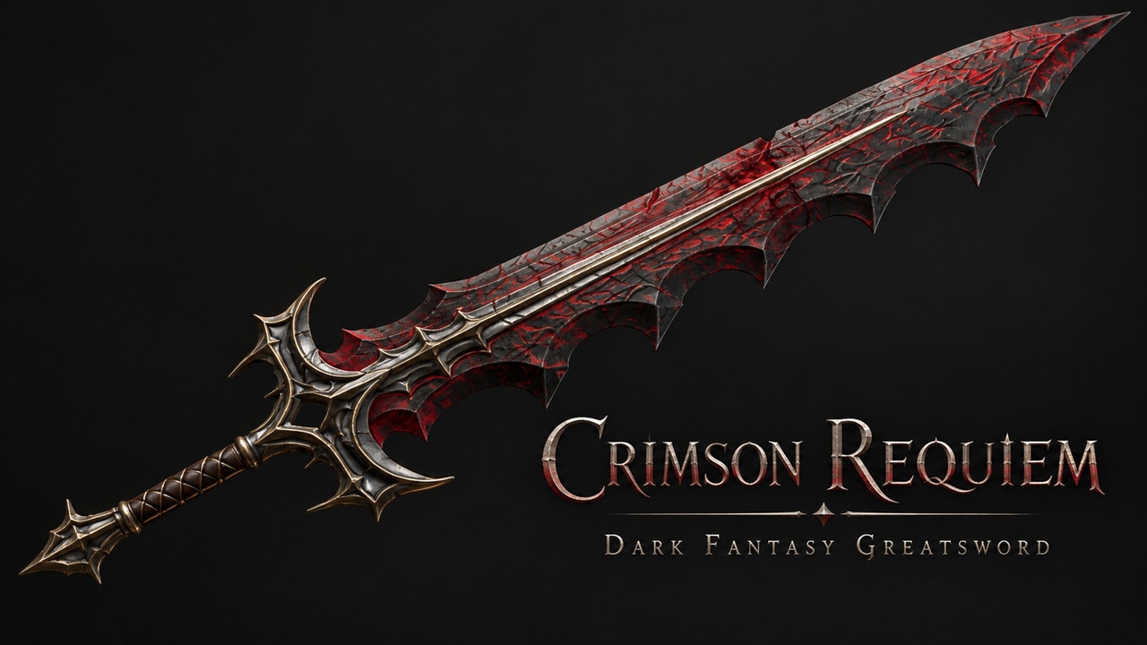Media 1 for listing Crimson Requiem – Dark Fantasy Greatsword