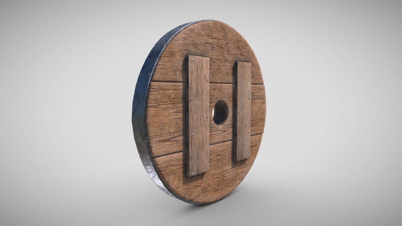 Media 1 for listing Antique solid wooden wheel