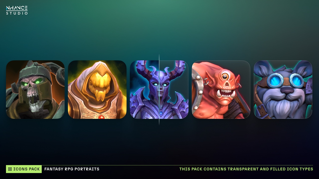 Media 1 for listing Fantasy RPG Portraits Pack #1