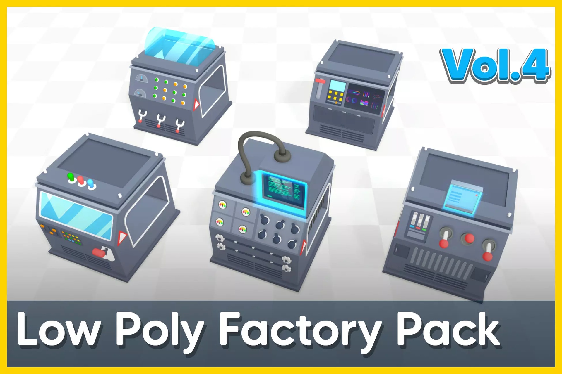 Media 1 for listing Low Poly Factory Machine Animated Pack - 4