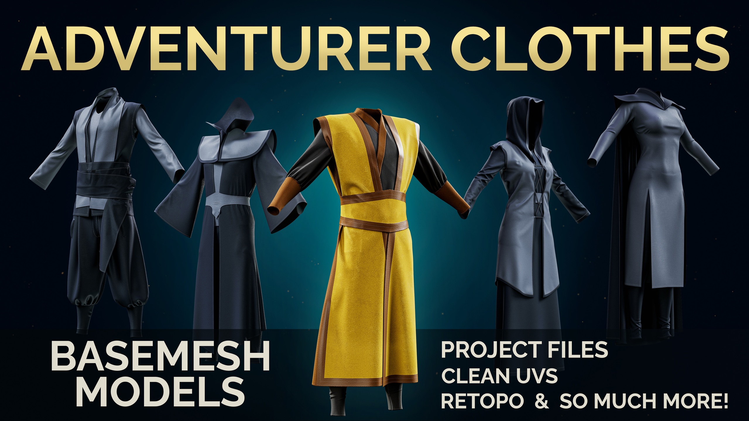 Media 1 for listing 6 Male & Female Adventurer Outfits + MetaHuman Guide