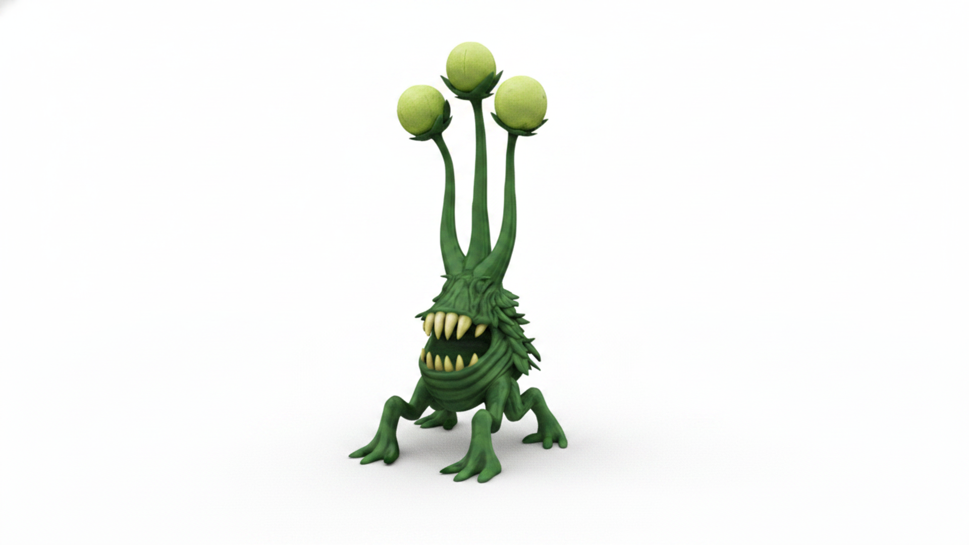 Triple-Eyed Mutant Plant Monster 3D Model (With LOD) | Fab