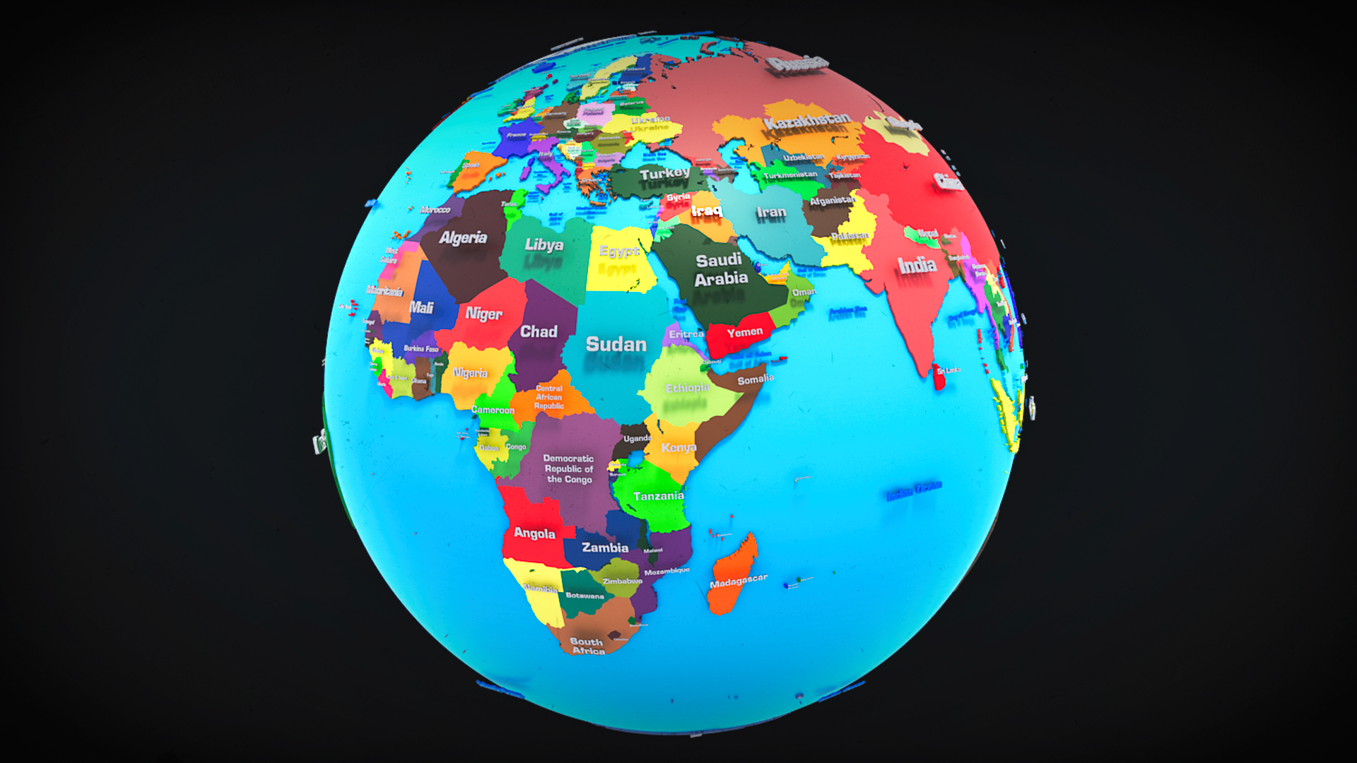 Earth Globe Geopolitical with US States | Fab