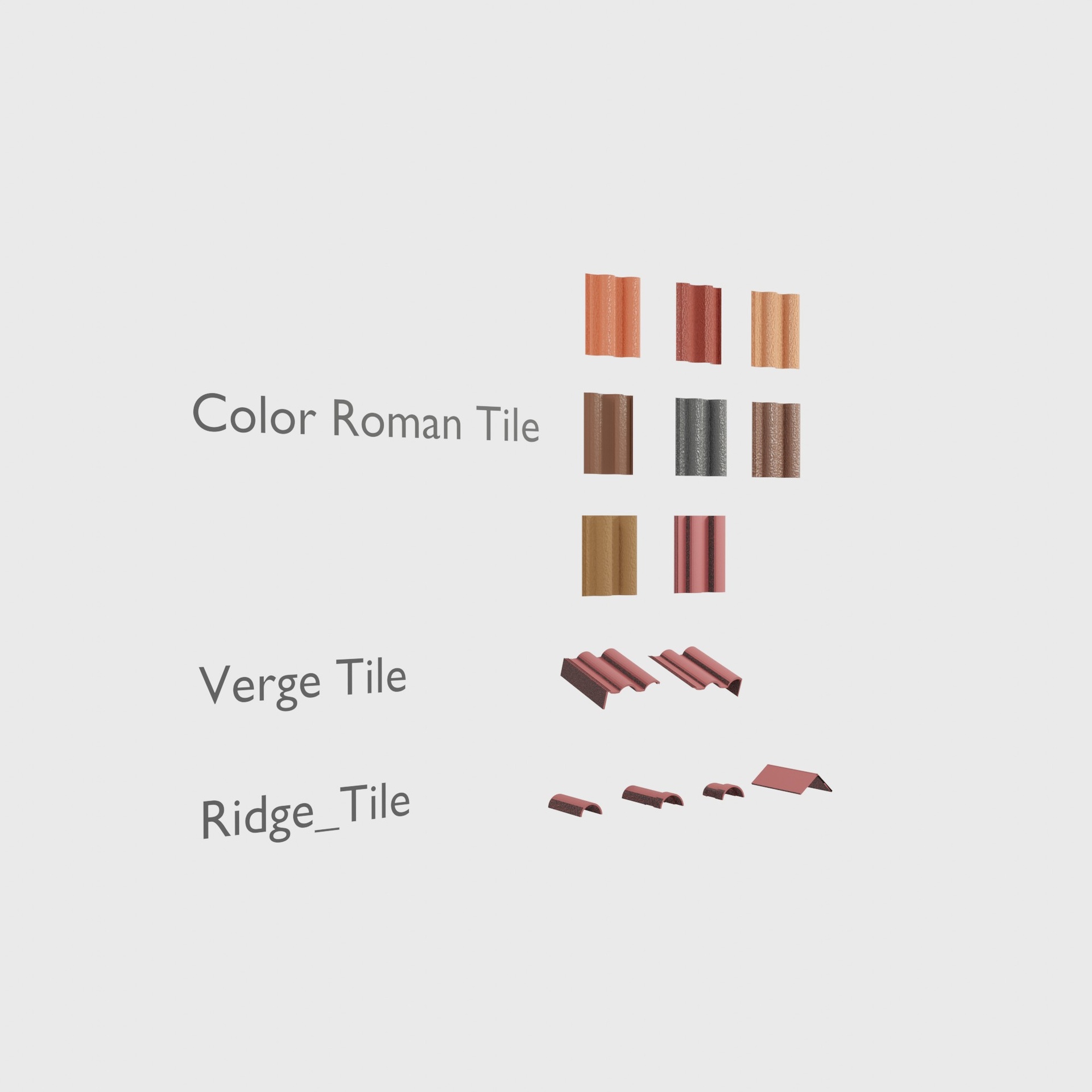 Mídia 1 do anúncio Roof Covering Roman Tiles Kit