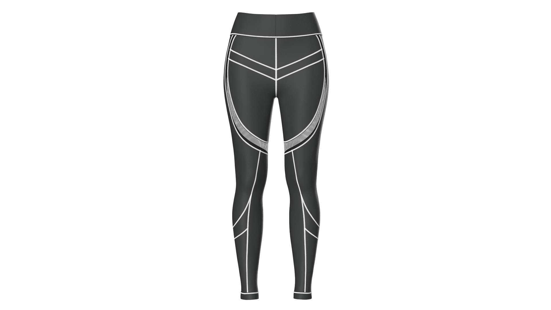 Media 1 for listing Girls High Waisted Leggings With Contrast Stitching | High Poly