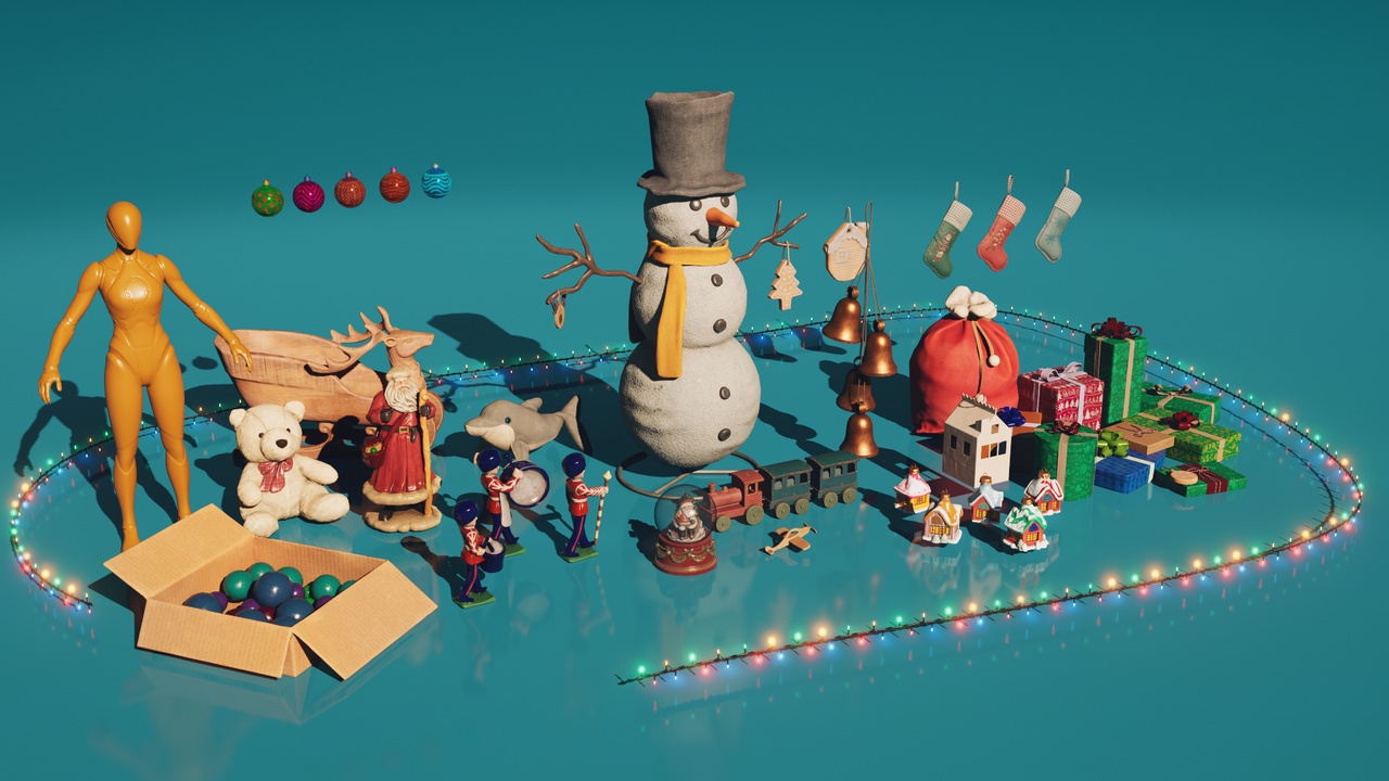 Media 1 for listing Christmas Decor Props / Christmas pack (Plus Spline Garland)