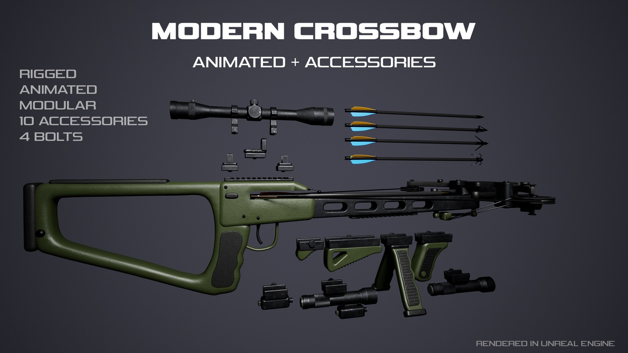 Media 1 for listing Modern crossbow - Animated & Modular