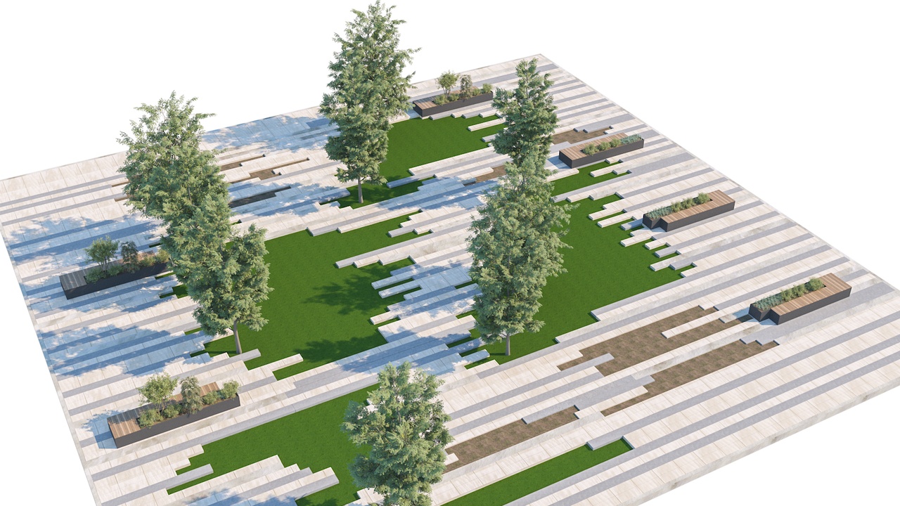 Media 1 for listing Contemporary Landscape Module with Staggered Stone Paving