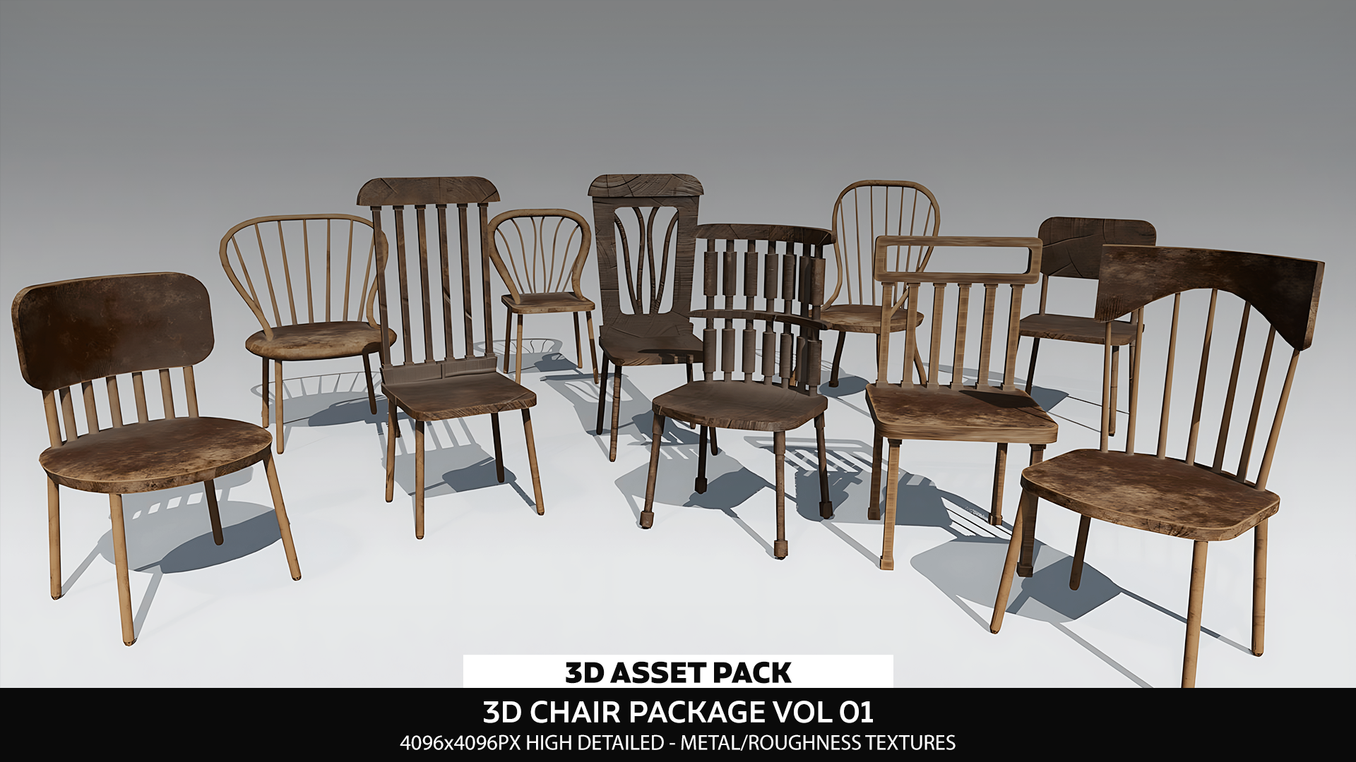 LP - PBR Chair Pack Vol 01 - High Quality Textures | Fab