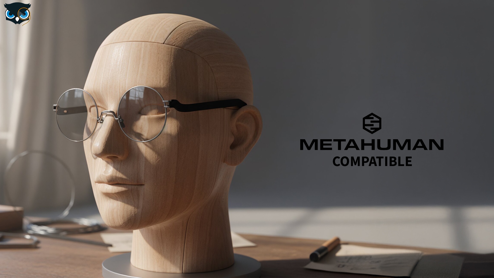 Media 1 for listing Classic Round Glasses  MetaHuman Compatible Glasses