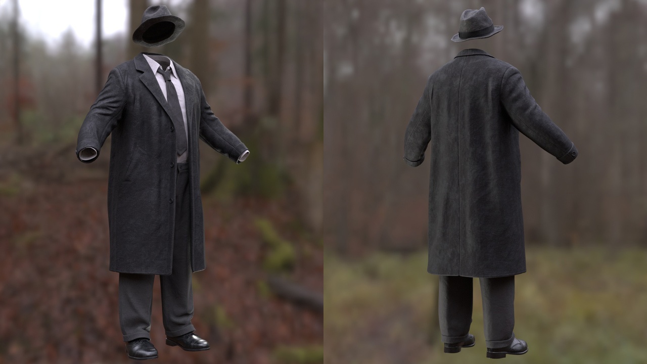 Media 1 for listing Detective Outfit for MetaHuman 1940s, Modular — UE5 Manny & Quinn