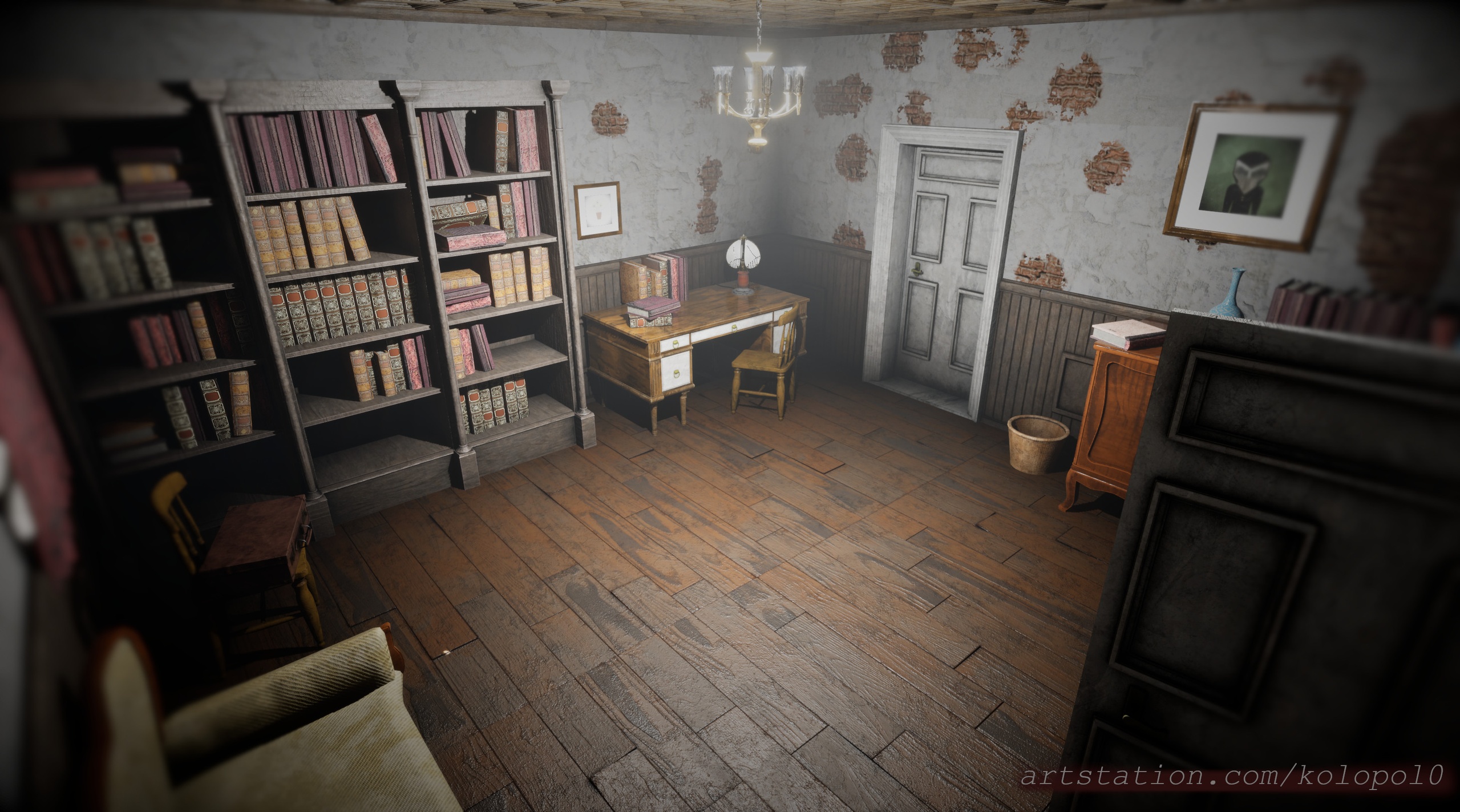Media 1 for listing Abandoned room modular horror assets pack